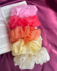Set of 5 organza scrunchies