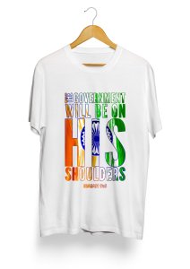 Republic Day Special Indian Flag Government on His Shoulders Unisex T-shirts