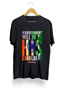 Republic Day Special Indian Flag Government on His Shoulders Unisex T-shirts